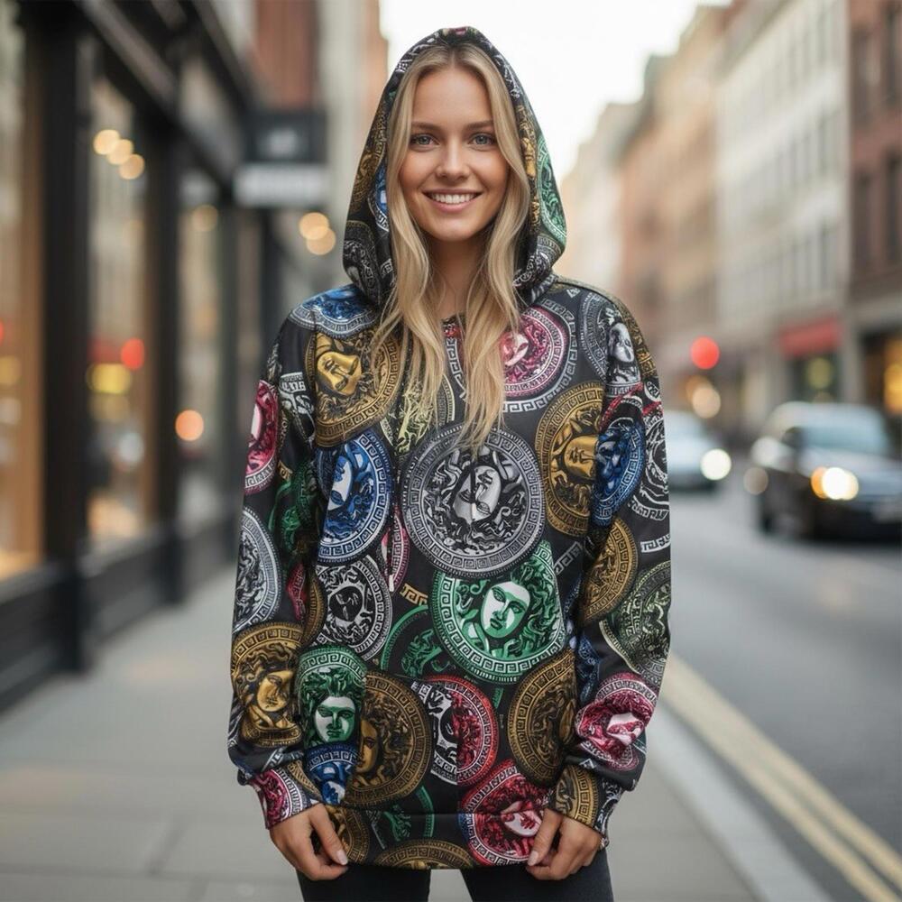Baroque Gold by Drill Clothing Co Multi-Color Graphic Hoodie NWT L Unisex A11